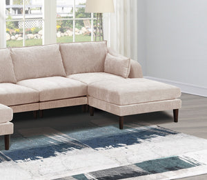 English Elm Modern 6-Piece Modular Sectional Set - Configurable U-Shaped Couch With Armless Chairs & Ottoman B011S01574-GIGA