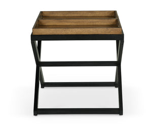 English Elm Steve Silver - Topeka Transitional 3-Piece Wood Table Set in Brown Walnut & Ebony Finish — Cocktail, End, Chairside Elegance B081S00421