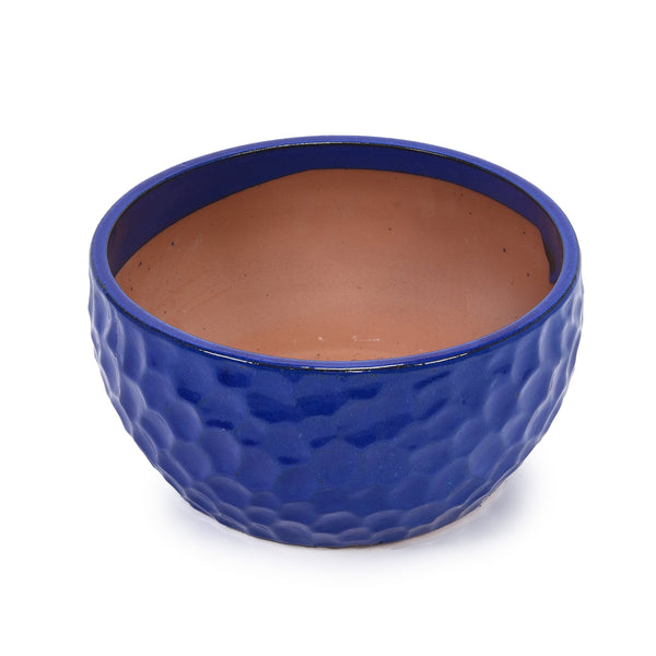 English Elm 3 Pieces Ceramic Planter Pot Set - Artisan Antique Blue Flowerpots For Indoor And Outdoor Spaces W3273P321523