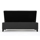 Hearth and Haven Xenon Fabric Upholstered Storage Bench with Birch Wood Legs, Dark Grey 73766.00FDGRY