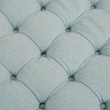 Martha Stewart Terri (Zara) Farm House Skirted Tufted 32" Round Ottoman MT101-0146 Blue