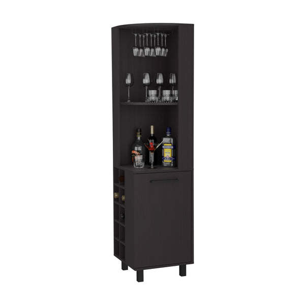 English Elm Fm Furniture Leah Corner Bar Cabinet with Wine Rack Open Shelves White Modern B128S00046