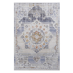 English Elm Payas Collection 8X10 Cream & Gold Medallion Area Rug - Elegant, Durable, & Easy Care For Any Space B189P183578-GIGA