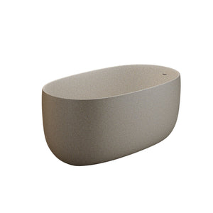 English Elm 51'' Solid Resin Stone Freestanding Soaking Tub Matte White Spa Bath with Drain W2753P416618