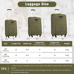 English Elm Softside Expandable 3 Piece Luggage Set with Spinner Wheels Tsa Lock Travel Ready N732P198614Y