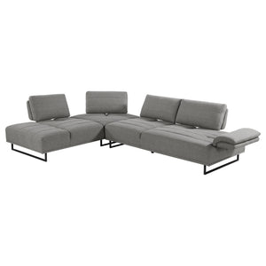 English Elm Harnal Taupe L-Shape Sectional Sofa with Pocket Coil Seating, Plush Back Pillows & Extendable Armrest for Luxurious Comfort and Style B062S01152