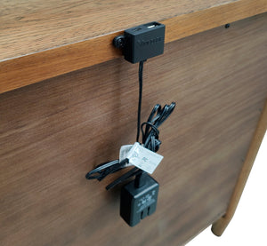 English Elm Modern Hickory Veneer 2-drawer Nightstand with Usb Charging Ports Bedside Storage B011P425801