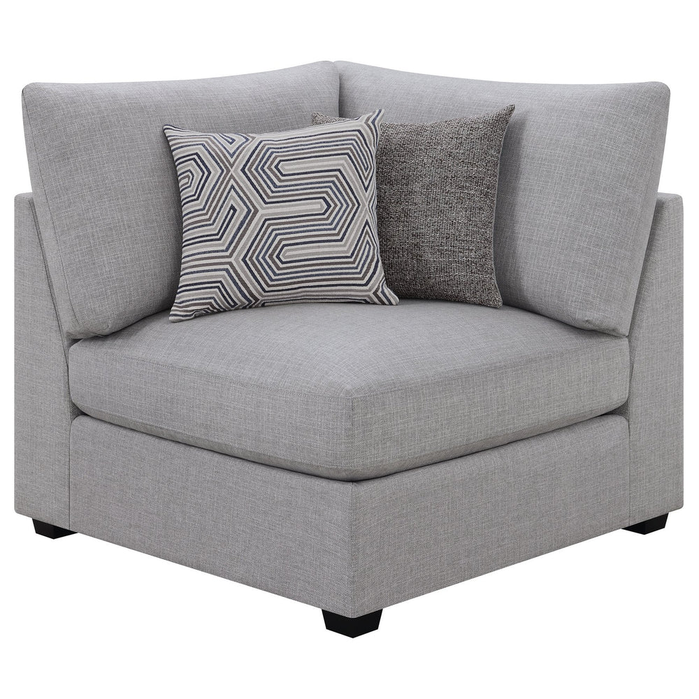 English Elm Austin Grey Cushion Back Corner Chair With Pillows - Stylish, Durable Accent For Modern Living Spaces B062P357794