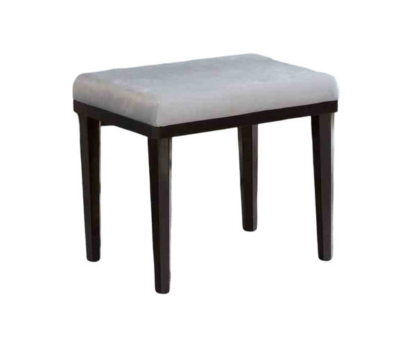 English Elm Glam Elegant Vanity Set with LED Mirror, Plush Stool, Ample Storage, Felt-Lined Drawers, Chic Finish Grey Mix 35 L x 25 W x 15 H B2741S00681