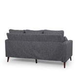 Christopher Knight Home® - Noble House - Roselle Contemporary 3 Seater Fabric Sofa, Charcoal And Espresso