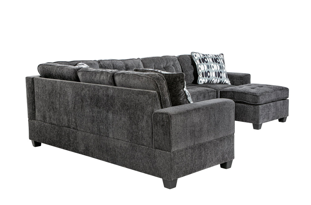 English Elm Oslo Gray Upholstered Sectional Sofa With Cup Holders | Spacious, Modern Comfort For Family Rooms B078S00593