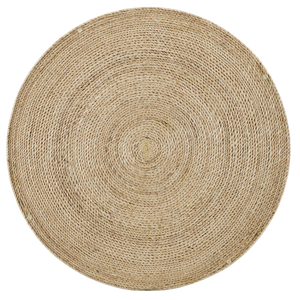 Limay Coastal Rope Accent Table with Glass Top - Handcrafted Wrought Iron & Natural Abaca Design