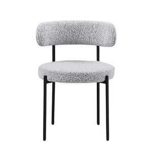 English Elm Contemporary Drexel Boucle Dining Chairs Set of 2 with Sleek Metal Frame, Modern Comfort & Texture Gray 23 L x 23 W x 31 H B011P352528