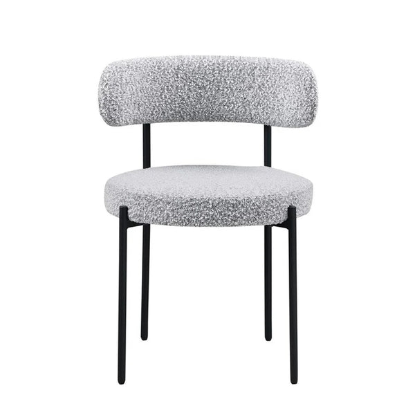 English Elm Contemporary Drexel Boucle Dining Chairs Set of 2 with Sleek Metal Frame, Modern Comfort & Texture Gray 23 L x 23 W x 31 H B011P352528