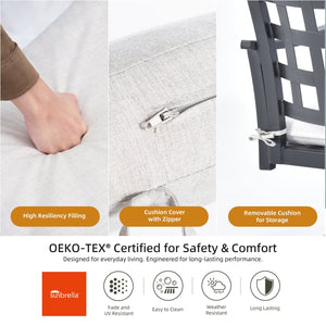 English Elm Modern Cast Aluminum 2Pc Outdoor Swivel Rockers With Sunbrella Cushions For Stylish Comfort & Durability W1886P272352