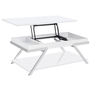 English Elm Nuberg Driftwood Gray Living Room Coffee and End Table Set with Storage Shelves B062S01592