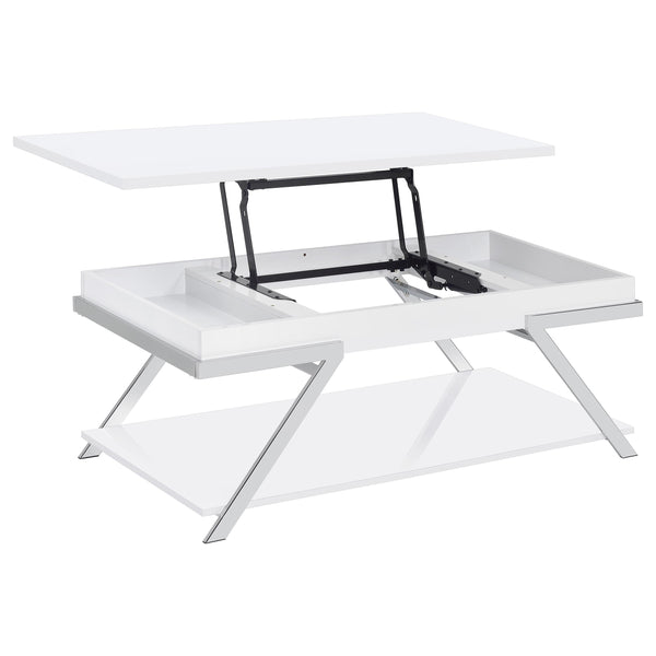 English Elm Nuberg Driftwood Gray Living Room Coffee and End Table Set with Storage Shelves B062S01592