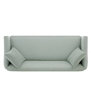 English Elm Modern Chenille Three Seater Sofa with Rubberwood Base and Wrap Around Arms for Living Room Blue N763S000110C