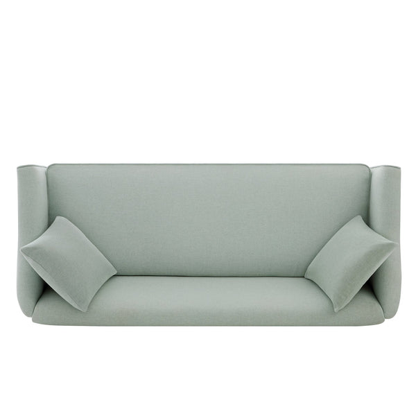 English Elm Modern Chenille Three Seater Sofa with Rubberwood Base and Wrap Around Arms for Living Room Blue N763S000110C