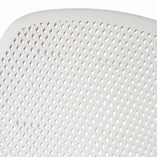English Elm Christopher Knight Home® - LOTUS modern outdoor dining chair with weather-resistant polypropylene, perforated diamond pattern comfort and stability White 23.5 L x 23.5 W x 22.5 H 69068.00