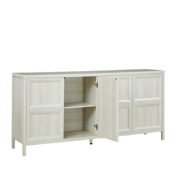 English Elm 67'' Scandinavian Oak Sideboard with Touch Latch Doors Soft Close Hinges Living Room Storage Light Gray W1820P420818