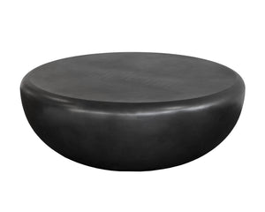 Sunpan Iolite Round Concrete Coffee Table - Contemporary Design for Indoor and Outdoor Spaces, Unique Appeal Black