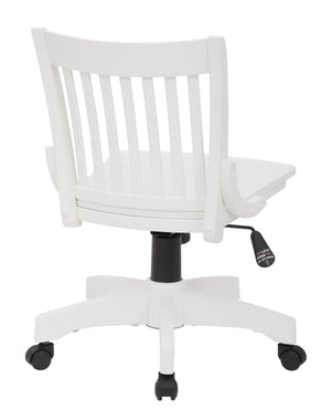 OSP Home Furnishings Deluxe Armless Wood Bankers Chair White Finish