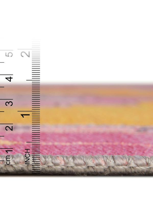 Unique Loom Timeless Thomas Machine Made Medallion Rug Yellow, Green/Ivory/Violet/Orange 5' 1" x 8' 0"