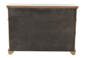 English Elm Traditional Elegant Server with Spacious Drawers and Cabinet Storage for Dining Room Organization and Style Dark Oak 59 L x 44 W x 27 H B011P395603