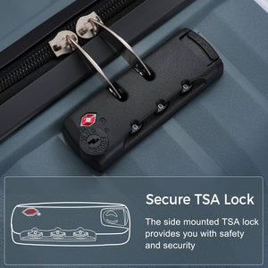 English Elm Premium Polypropylene Hard Shell Luggage Set Three Piece with Tsa Locks Spinner Wheels Grey-Blue N726P460073C