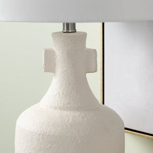 Crestview Collection 26.25"H Elegant Ceramic Table Lamp With Textured Cream Finish And White Linen Shade For Modern Spaces   Cvazp117