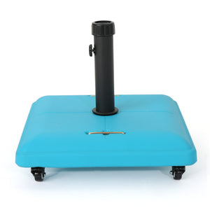 English Elm Christopher Knight Home® - WHEELIE Concrete Umbrella Base Square with Stainless Steel Handle, Fits Up to 11ft Umbrellas, Durable Teal 60453.00TEL
