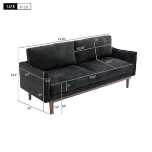 English Elm Modern Chenille Loveseat with Pocket Spring Cushions and Rubberwood Legs for Living Room N763P347228B