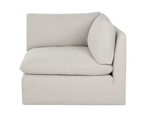 Sunpan Reve Modular - Luxurious Pillowy Softness Armchair In Effie Linen For Modern Spaces & Style Cream Fabric 111769