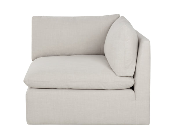 Sunpan Reve Modular - Luxurious Pillowy Softness Armchair In Effie Linen For Modern Spaces & Style Cream Fabric 111769