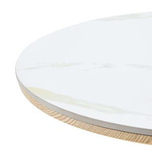 English Elm Rock Slab Round Bar Table with Gold Stainless Steel Base for Modern Home Entertaining W2920P443468