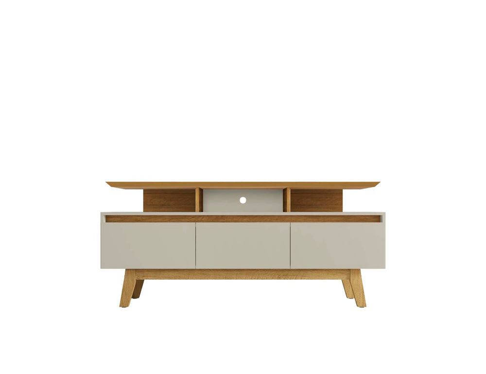 English Elm Yonkers 63" Modern Farmhouse Tv Stand With Open Shelves And Concealed Storage For Stylish Living Rooms B365P398399-GIGA
