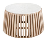 Cyprus Coffee Table White & Natural 109914 Zuo Modern