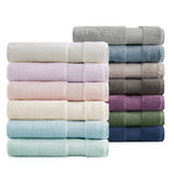 Madison Park Signature Turkish Transitional Cotton 6 Piece Bath Towel Set MPS73-454 Charcoal