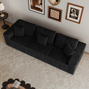 English Elm 106.30*35.43"modular Sectional Sofa 3 Piece Plush Corduroy Low Profile Couch for Living Room W3819S00135