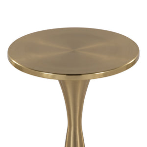 English Elm 22" Hourglass Metal Accent Table Sculptural Brass Finish for Living Room or Lounge B202P223388