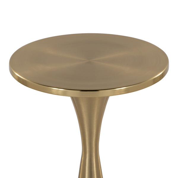 English Elm 22" Hourglass Metal Accent Table Sculptural Brass Finish for Living Room or Lounge B202P223388