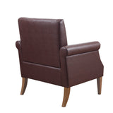 Madison Park Annika Traditional Faux Leather Accent Arm Chair MP100-1225 Brown