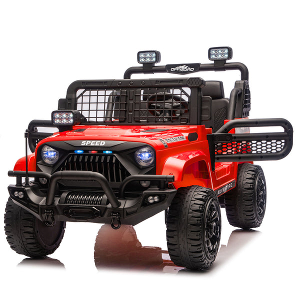 English Elm 24v Two Seater Kids Ride on Truck with Parental Remote and Four Wheel Suspension W1578P375445