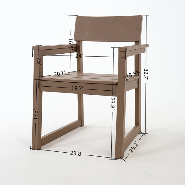 English Elm 5-Piece Hdpe Outdoor Dining Set For 4 – Stylish, Weather-Resistant Dining Table With Umbrella Hole & Ergonomic Chairs W3566S00017