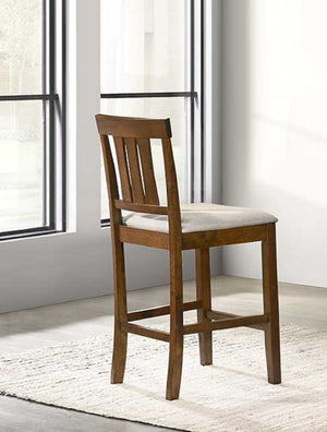 English Elm Beautiful 5Pc Counter Height Dining Set with Square Wood Table and Upholstered Side Chairs, Elegant Finish Cherry 38.6 L x 37.4 W x 4.7 H B011S01296