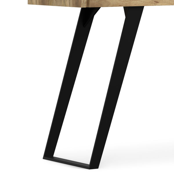 English Elm Lowry Natural Mango Wood Console Sofa Table with 3 Drawers, Industrial Metal Legs, 60" Long B136P203469