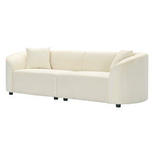 English Elm 87" Curved Boucle Sofa Sculptural Low Profile Design for Contemporary Living Rooms N767P354840B