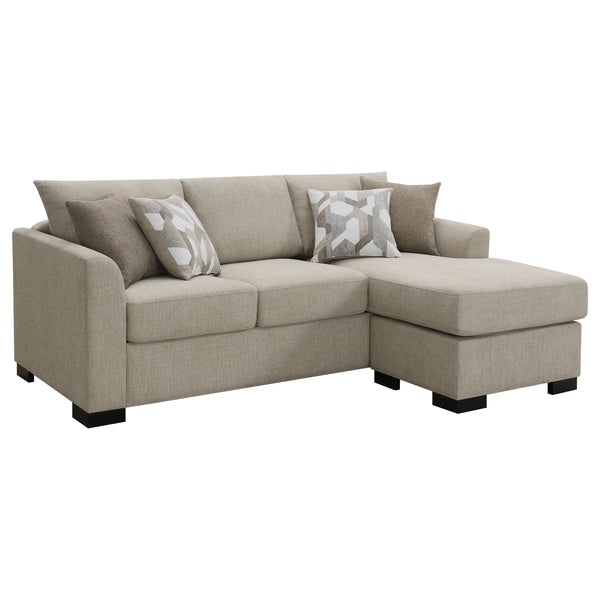 English Elm Pacheco Upholstered Sleeper Sectional with Chaise and Pullout Bed, Patterned Pillows & Sturdy Frame Camel B062P375539