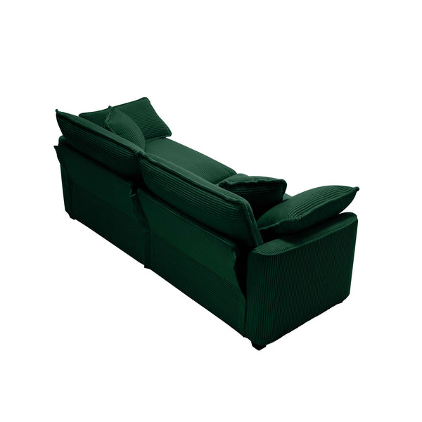 English Elm Modern 2-Piece Fabric Sofa Set In Green Corduroy - Stylish, Comfortable & Versatile For Any Room W714S00814